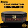 8-Side Rose Wood Handmade Lacquer Art Jewelry Box Red