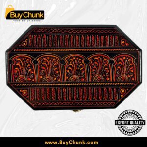 8-Side Rose Wood Handmade Lacquer Art Jewelry Box Red