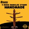 9-Rod Handmade Wooden Bangle Stand