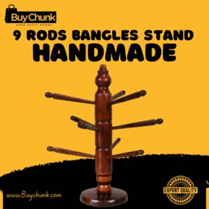 9-Rod Handmade Wooden Bangle Stand