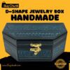 D-Shape Rose Wood Handmade Lacquer Art Jewelry Box