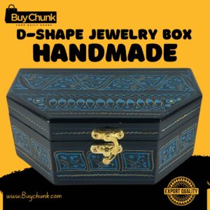 D-Shape Rose Wood Handmade Lacquer Art Jewelry Box