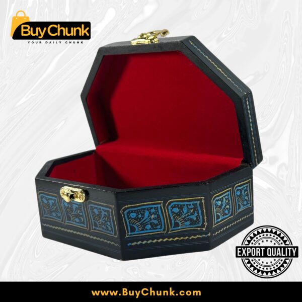 D-Shape Rose Wood Handmade Lacquer Art Jewelry Box, Stunning D-Shape Rose Wood Handmade Lacquer Art Jewelry Box