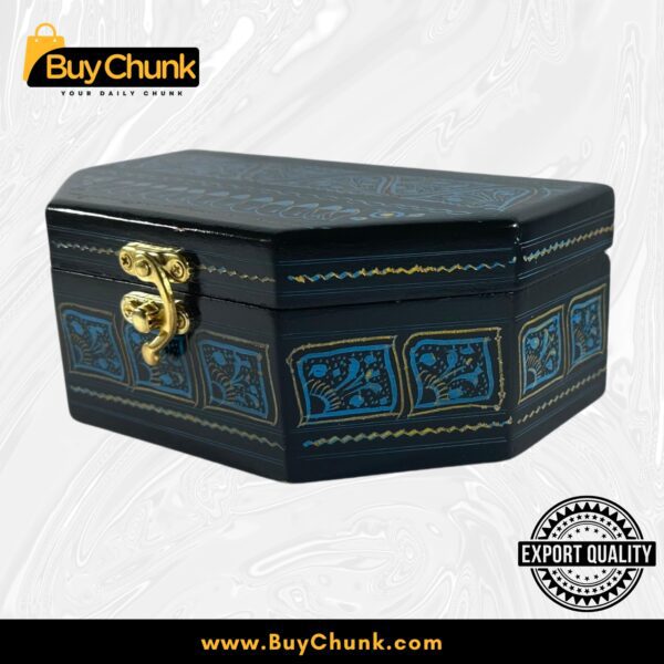 D-Shape Rose Wood Handmade Lacquer Art Jewelry Box, Stunning D-Shape Rose Wood Handmade Lacquer Art Jewelry Box