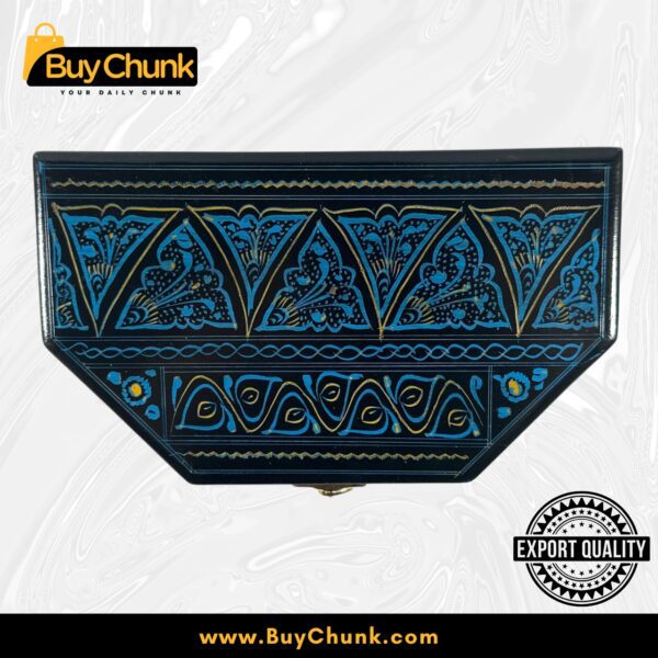 Stunning D-Shape Rose Wood Handmade Lacquer Art Jewelry Box