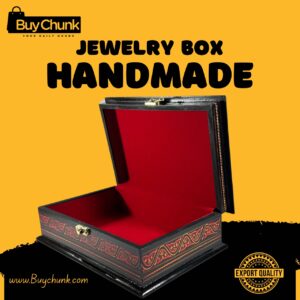 Handmade Lacquer Art Jewelry Box Ruby Diagonal Bloom