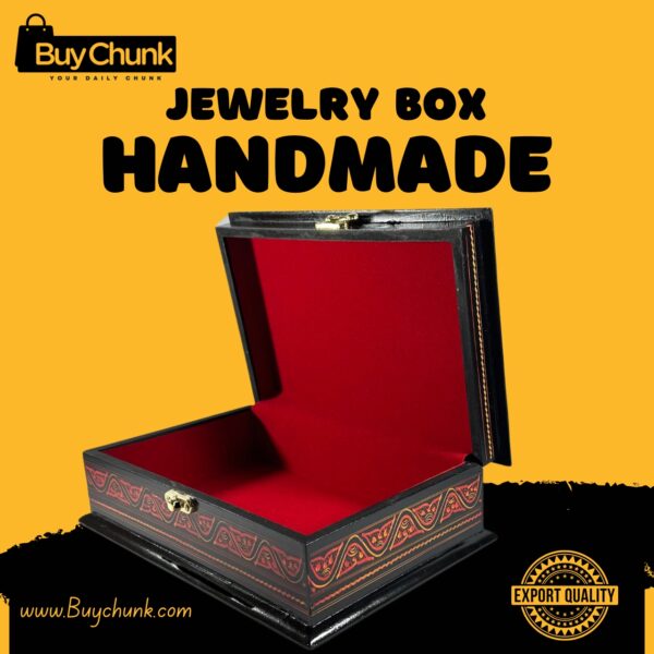 Handmade Lacquer Art Jewelry Box Ruby Diagonal Bloom