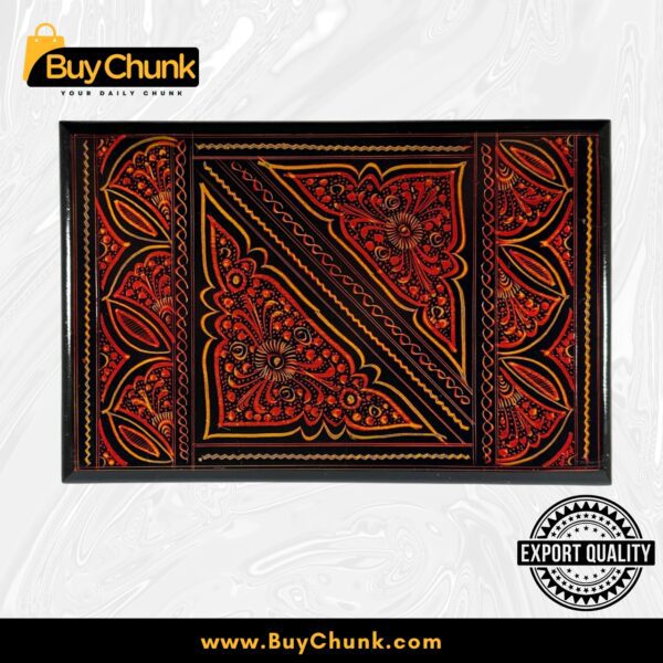 Handmade Lacquer Art Jewelry Box Ruby Diagonal Bloom