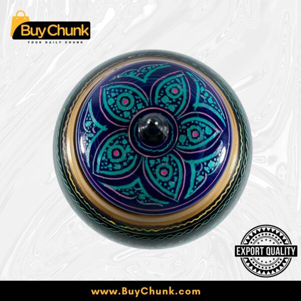Handmade Rose Wood Lacquer Art Candy Jar Blue