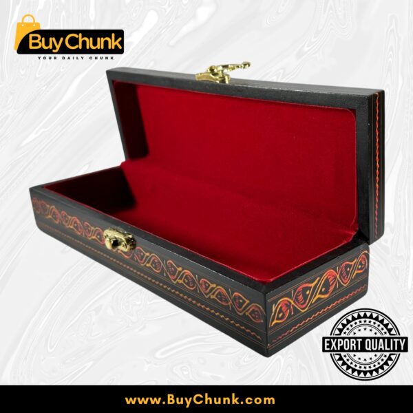 Handmade Wood Lacquer Art Ruby Floral Eye Jewelry Box