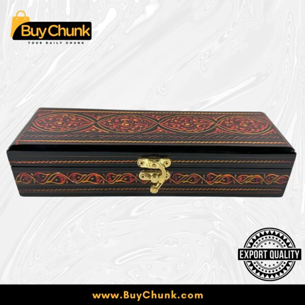 Handmade Wood Lacquer Art Ruby Floral Eye Jewelry Box