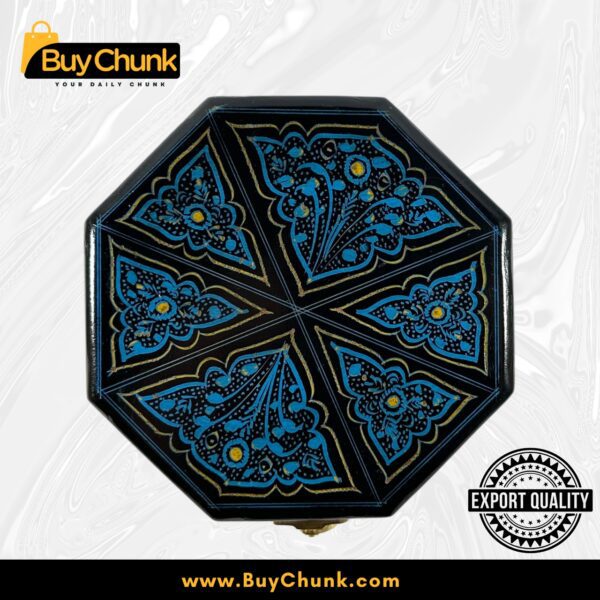 Octagon Shape Wood Handmade Lacquer Art Jewelry Box