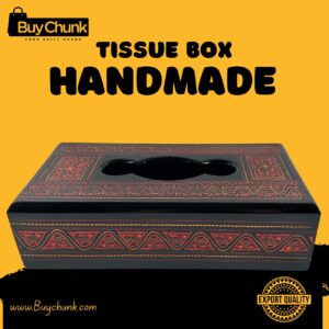 Rose Wood Handmade Lacquer Art Floral Tissue Box