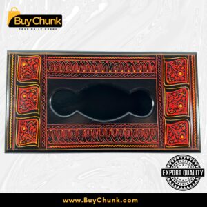 Rose Wood Handmade Lacquer Art Floral Tissue Box