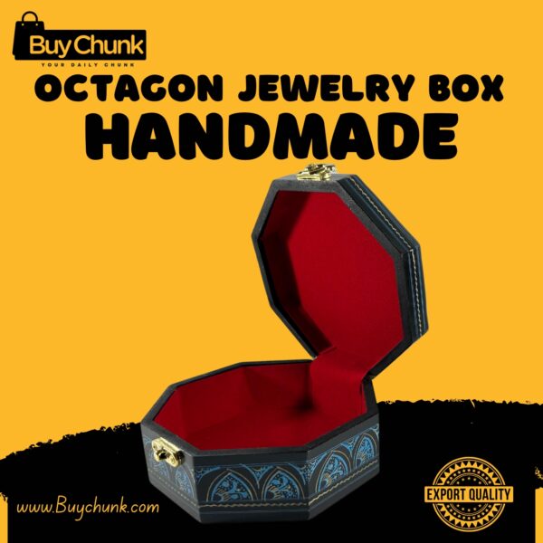 Handmade Lacquer Art Jewelry Box Sapphire Mandala Motif