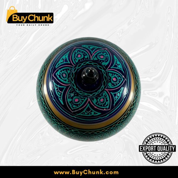 Handmade Rose Wood Lacquer Art Candy Jar Green Blue