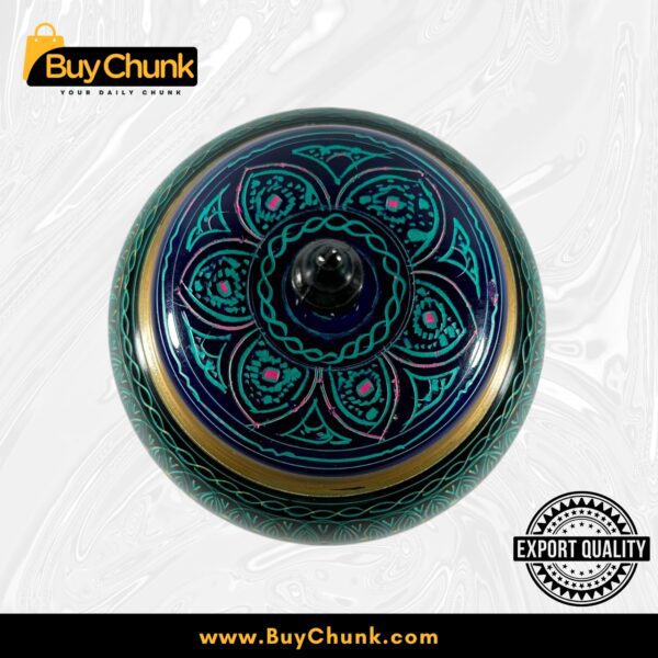 Handmade Rose Wood Lacquer Art Candy Jar Green