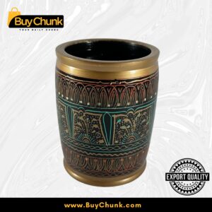 Rose Wood Hand Made Lacquer Art Pen Console – Regal Mandala Design – Brush Holder