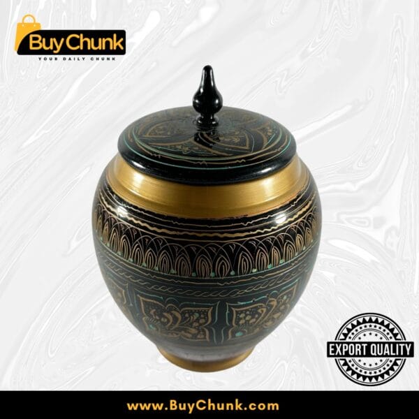 Handmade Rose Wood Lacquer Art Candy Jar - 5 Inches