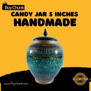 Handmade Rose Wood Lacquer Art Candy Jar - 5 Inches