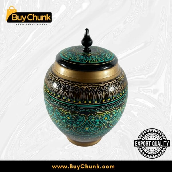 Handmade Rose Wood Lacquer Art Candy Jar - 5 Inches