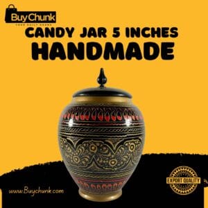 Handmade Rose Wood Lacquer Art Candy Jar - 5 Inches