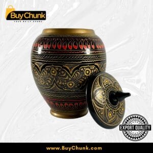 Handmade Rose Wood Lacquer Art Candy Jar - 5 Inches