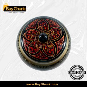 Handmade Rose Wood Lacquer Art Candy Jar - 5 Inches Golden Red