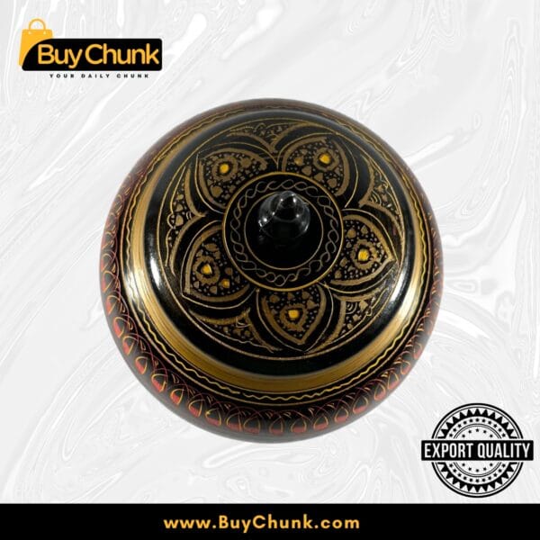 Handmade Rose Wood Lacquer Art Candy Jar - 5 Inches