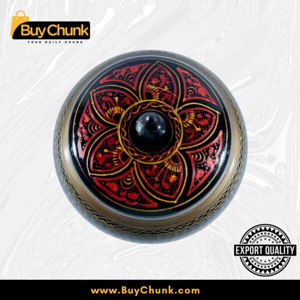 Handmade Rose Wood Lacquer Art Candy Jar - 5 Inches red