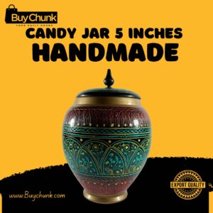 Handmade Rose Wood Lacquer Art Candy Jar - 5 Inches