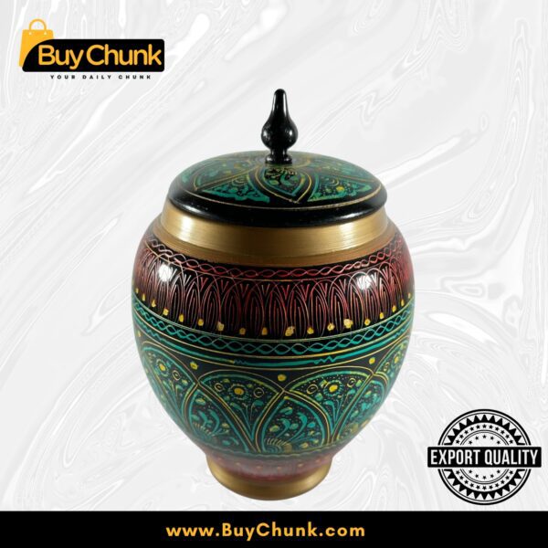 Handmade Rose Wood Lacquer Art Candy Jar - 5 Inches
