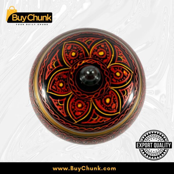 Handmade Rose Wood Lacquer Art Candy Jar Floral Star
