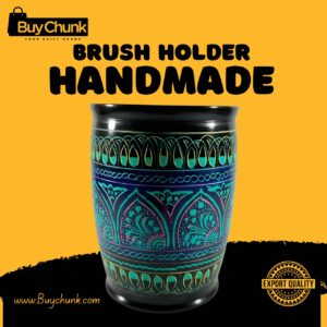 Lacquer Art Pen Console – Radiant Sunburst Design – Brush Holder