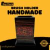 Rose Wood Hand Made Lacquer Art Pen Console – Fiery Sunburst Design – Brush Holder