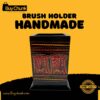 Rose Wood Hand Made Lacquer Art Pen Console – Crimson Blossoms Design – Brush Holder