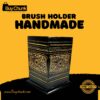 Rose Wood Hand Made Lacquer Art Pen Console – Crown of Elegance Design – Brush Holder
