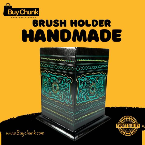 Rose Wood Hand Made Lacquer Art Pen Console – Jade Harmony Design – Brush Holder
