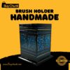Rose Wood Hand Made Lacquer Art Pen Console – Twilight Blossoms Design – Brush Holder