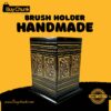 Rose Wood Hand Made Lacquer Art Pen Console – Twin Blossoms Design – Brush Holder
