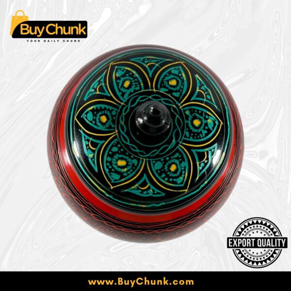Handmade Rose Wood Lacquer Art Candy Jar Red Green