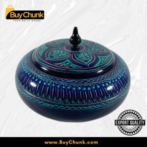 Handmade Lacquer Art Powder Jewelry Box Gift blue 3