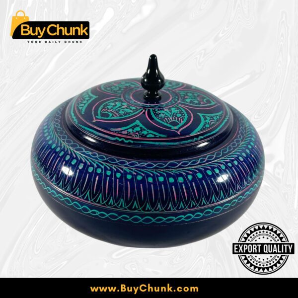 Handmade Lacquer Art Powder Jewelry Box Gift blue 3