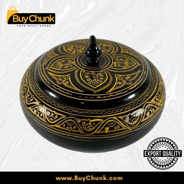Handmade Lacquer Art Powder Jewelry Box Gift golden