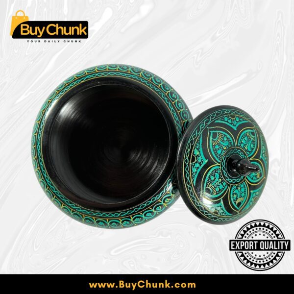 Handmade Lacquer Art Powder Jewelry Box Gift Green