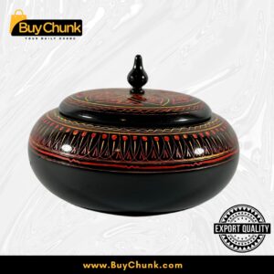 Handmade Lacquer Art Powder Jewelry Box Red Floral