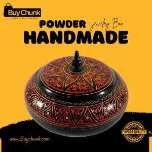 Handmade Lacquer Art Powder Jewelry Box Red Black