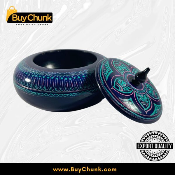 Handmade Lacquer Art Powder Jewelry Box Gift blue 3
