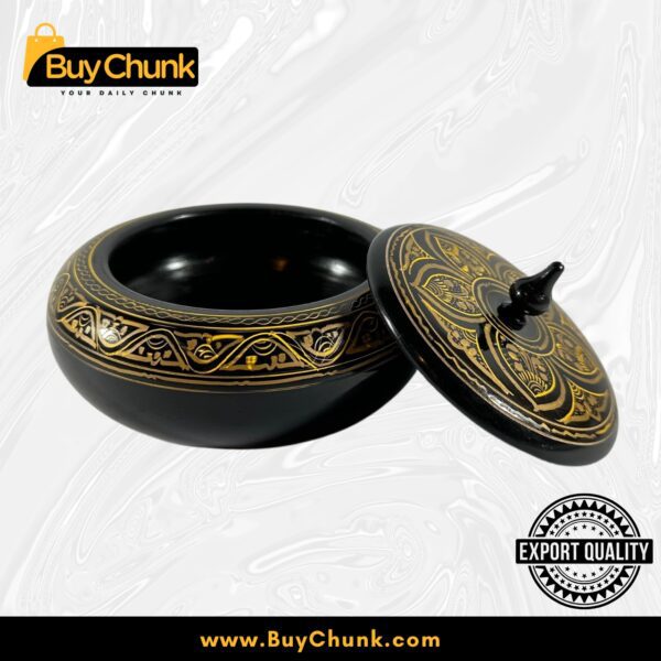 Handmade Lacquer Art Powder Jewelry Box Gift golden