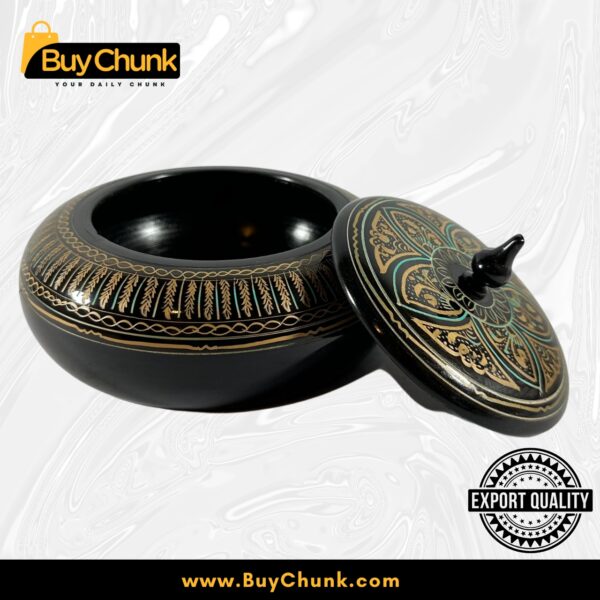 Handmade Lacquer Art Powder Jewelry Box Gift golden